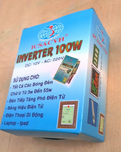 Bộ đảo điện 12V Ra 220V 100W Bộ đảo điện 12V Ra 220V 100W