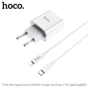 Bộ Sạc Nhanh Hoco C76A Plus PD20W Type-C To IP Dây Dài 1m