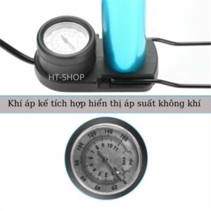 Bơm Xe Chân Đứng Foot Pump Có Đồng Hồ Mặt Tròn Đo Áp Suất