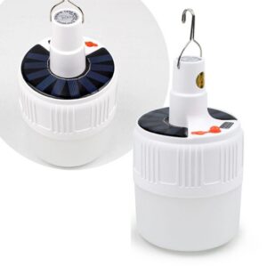 Bóng Đèn Buld Tích Điện V51 Loại Lớn 17x10.5cm Siêu Sáng Có Remote Điều Khiển 2 Chế Độ Sạc Pin Và Năng Lượng Mặt Trời