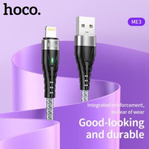 Cáp Sạc Hoco Dây Dù ME3 3A  Cho IP Có Led Dây Dài 2M