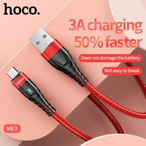 Cáp Sạc Nhanh Hoco Me3 3A Cổng Micro Có Đèn Led