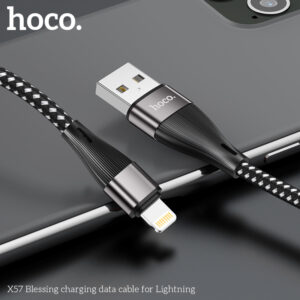 Cáp Sạc Nhanh Và Truyền Dữ Liệu Hoco X57 2.4A Dây Dù Cổng Lightning Cho Iphone Dài 1m
