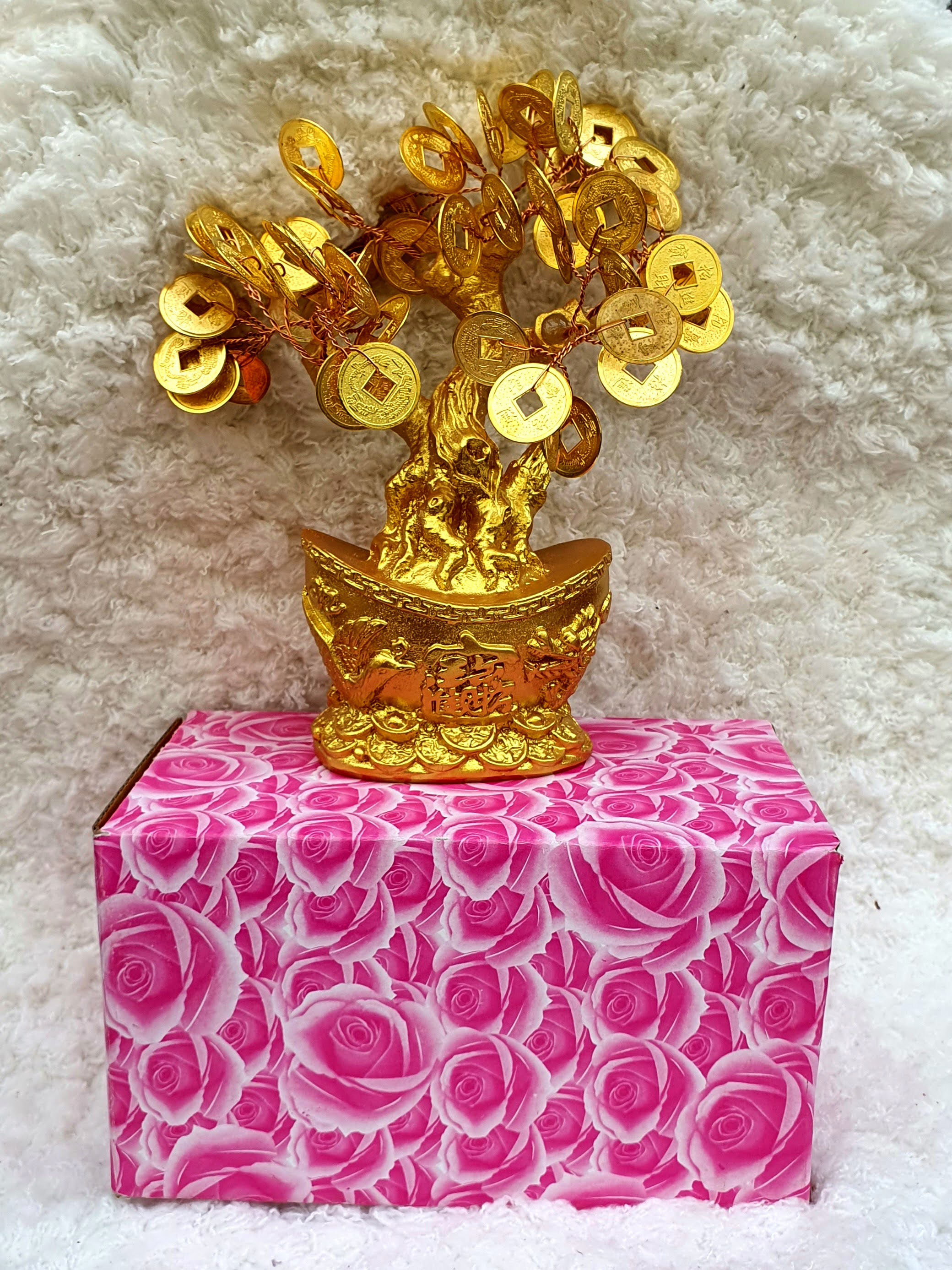 Cây Thỏi Vàng Tài Lộc Rồng Phụng Tiền Vàng 18Cm Cây Thỏi Vàng Tài Lộc Rồng Phụng Tiền Vàng 18Cm