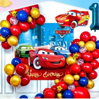 Combo Bong Bóng Trang Trính Sinh Nhật Hình Xe Hơi Cho Bé