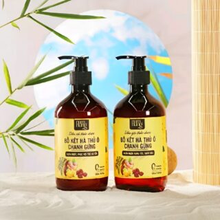 Combo Dầu Gội Và Dầu Xả Bồ Kết Hà Thủ Ô Chanh Gừng Cô Đặc NamNung