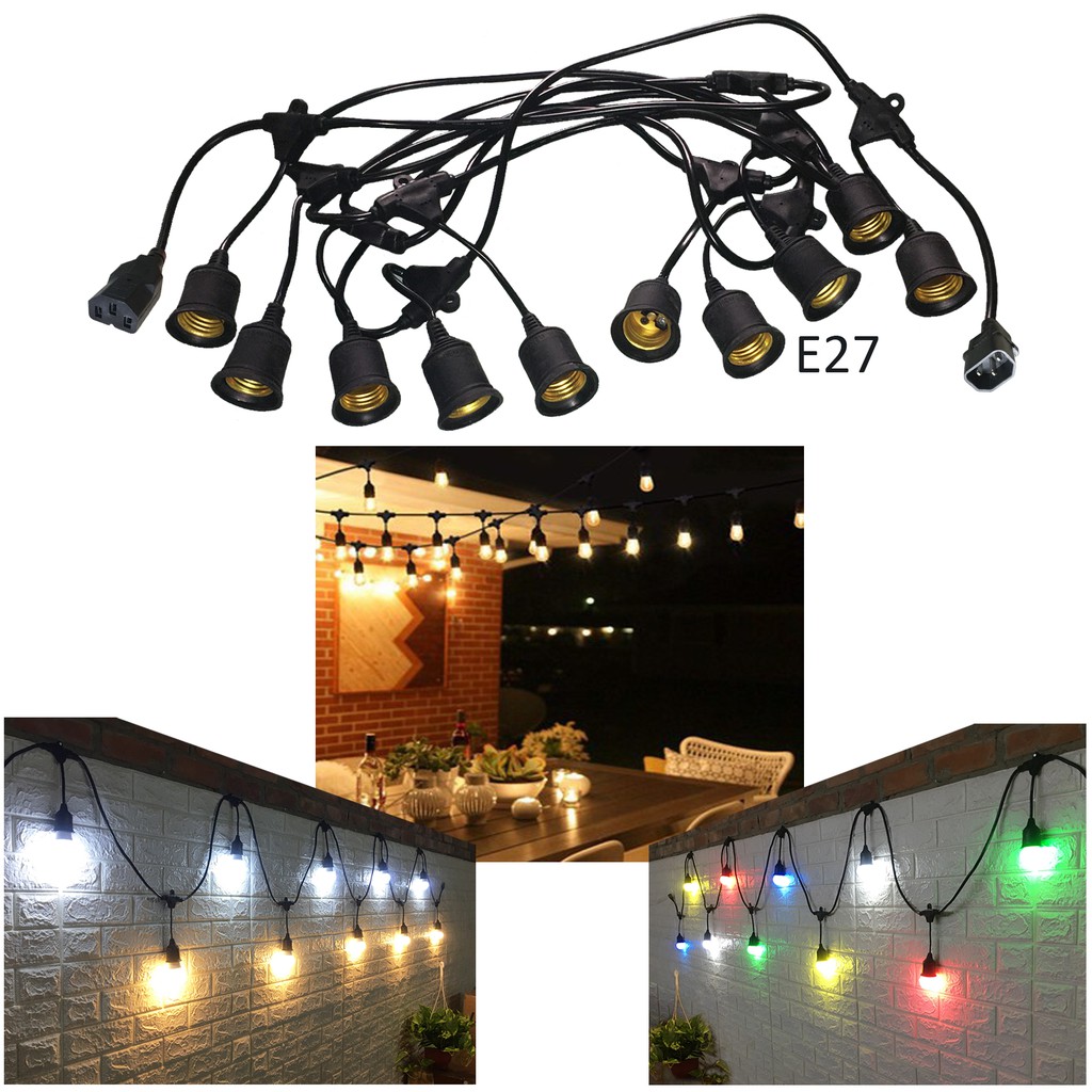DÂY ĐUI ĐÈN E27 - 5M 10 ĐUÔI ( CÓ ĐẦU NỐI THÊM DÂY ) DÂY ĐUI ĐÈN E27 - 5M 10 ĐUÔI ( CÓ ĐẦU NỐI THÊM DÂY )
