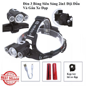 Đèn Pin Đội Đầu 3 Bóng Siêu Sáng 1826A Cao Cấp
