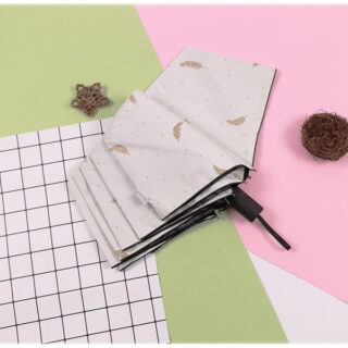 Dù Gấp Gọn Họa Tiết Hình Lông Vũ Chống Tia UV