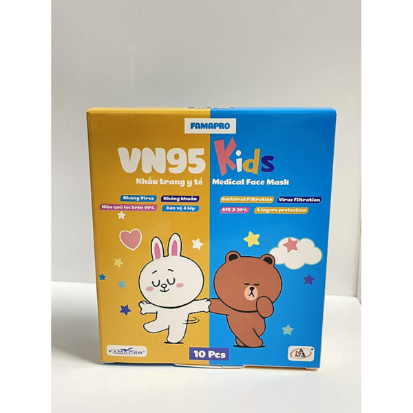 Hộp 10 Khẩu Trang Trẻ Em VN95 Kids FAMAPRO