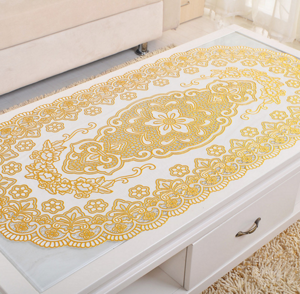 Khăn Trải Bàn Hình Oval Dập Nổi Sang Trọng 46x30cm