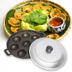 Khuôn Đổ Bánh Khọt 8 Lỗ Có Nắp Đậy