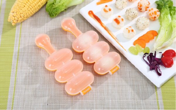 Khuôn Lắc Cơm Hình Tròn 3 Ngăn Cho Bé Hàng Xuất Nhật