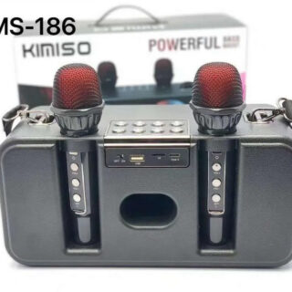 Loa Karaoke Bluetooth Kimiso Powerful KMS-186 Bass Mạnh Âm Thanh Lớn Hát Hay Có Led Kèm 2 Micro