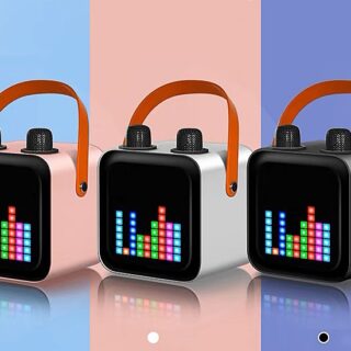Loa Karaoke Bluetooth SP-100 Bass Mạnh Có Led Kèm 2 Micro