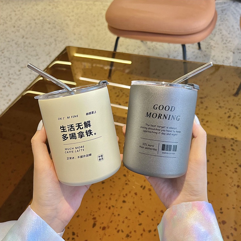 Ly Giữ Nhiệt Good-Morning 360Ml Kèm Ống Hút Ly Giữ Nhiệt Good-Morning 360Ml Kèm Ống Hút