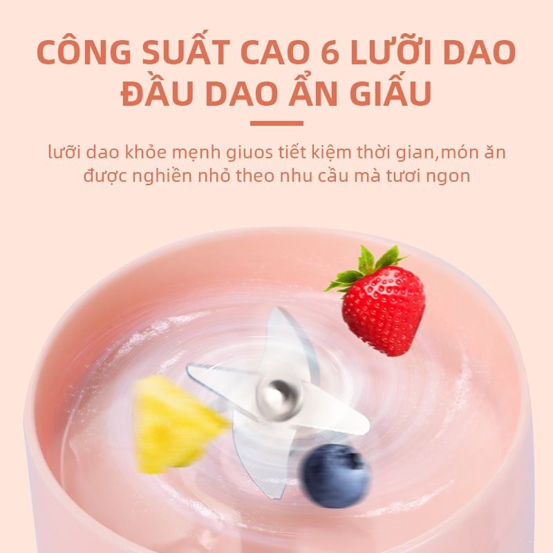Máy Xay Sinh Tố Cầm Tay 6 Lưỡi 350Ml Máy Xay Sinh Tố Cầm Tay 6 Lưỡi 350Ml