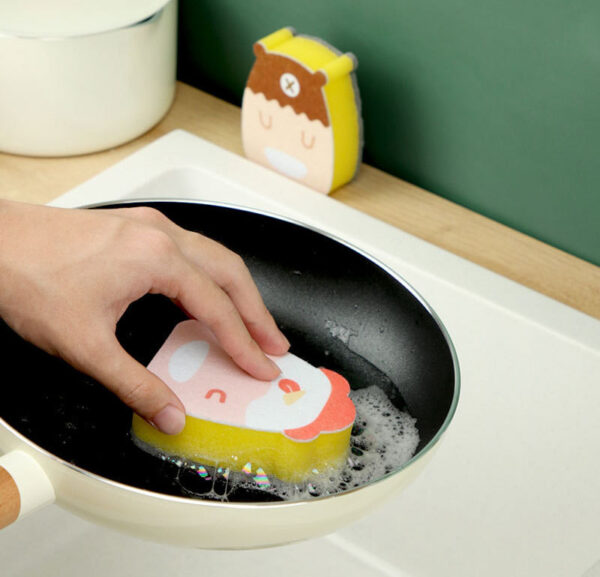 Miếng Rửa Chén Tạo Bọt Hình Thú 3 Lớp