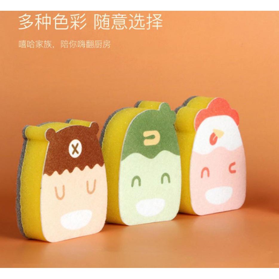 Miếng Rửa Chén Tạo Bọt Chống Xước Hình Thú