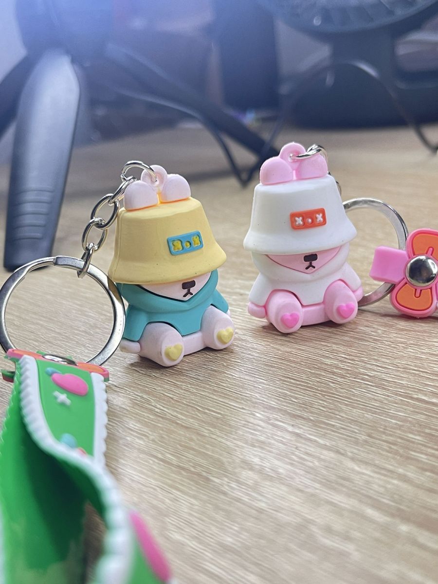 Móc Khoá Hình Thú Cực Đẹp - Gấu Đội Nón Móc Khoá Hình Thú Cực Đẹp - Gấu Đội Nón