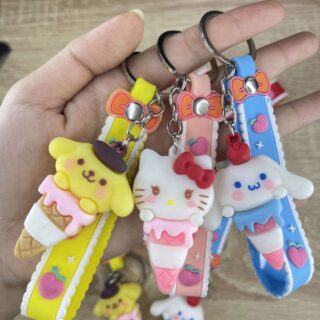 Móc Khoá Hình Thú Kem Ốc Quế Nhiều Màu