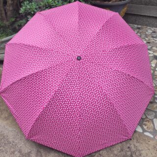 Ô Dù Hình Trái Tim Size Lớn Cán Vàng 120X73Cm