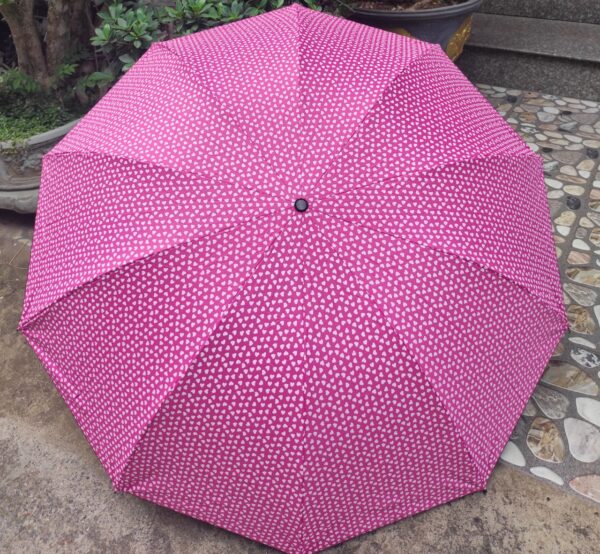 Ô Dù Hình Trái Tim Size Lớn Cán Vàng 120X73Cm