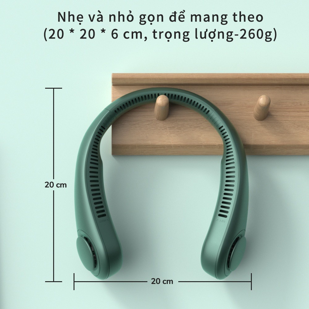 Quạt Đeo Cổ Không Cánh Sạc Usb