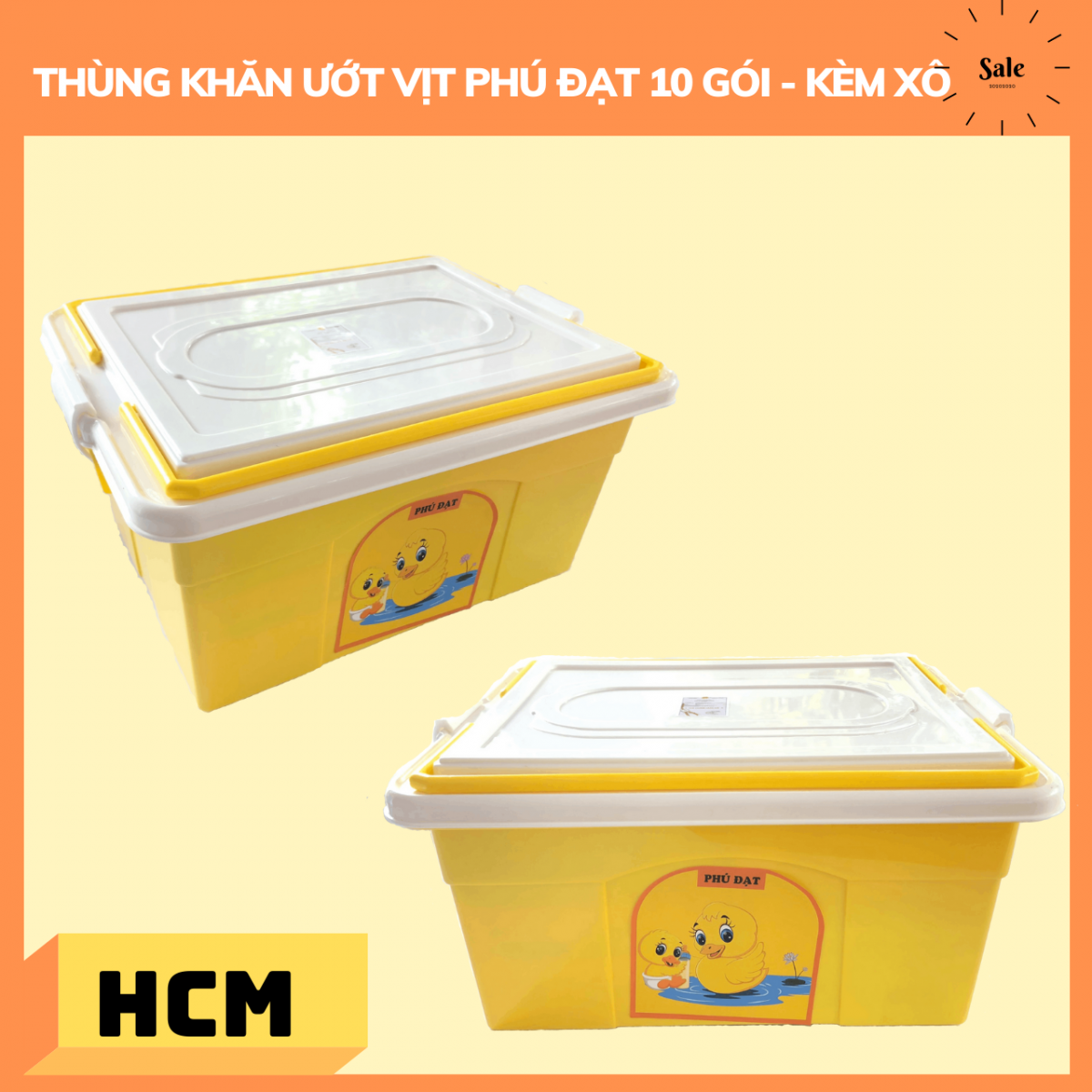 Khăn Ướt Vịt Vàng Phú Đạt Tặng Kèm Xô