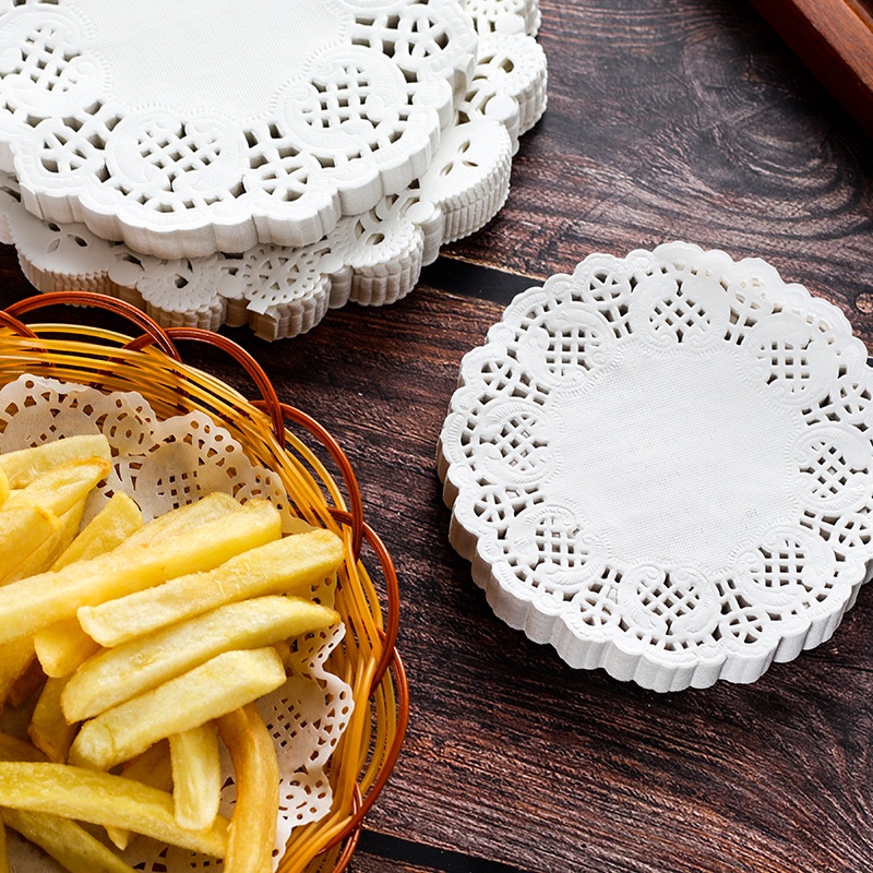 Sét 100 Giấy Nến Lót Thực Phẩm Hoa Văn 6.5In