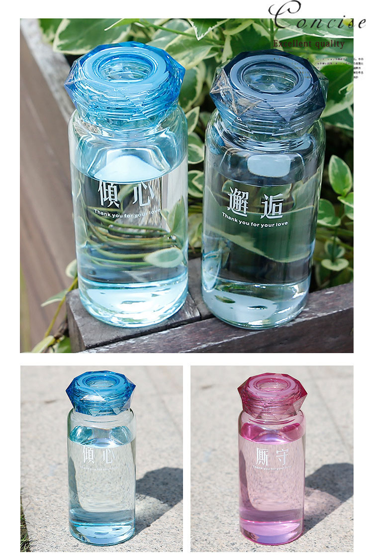 Bình Đựng Nước Bằng Thủy Tinh Họa Tiết Kim Cương Phong Cách Hàn Quốc