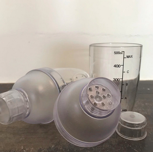 Bình Lắc Pha Chế Shaker Nhựa, Có Vạch Chia 530Ml