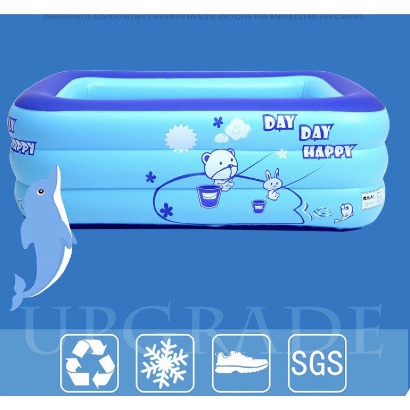 Bể Bơi, Phao Bơi Hình Chữ Nhật 1.5 Mét 3 Tầng (T25)
