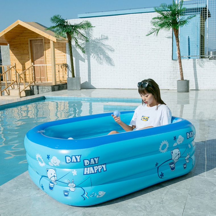 Bể Bơi, Phao Bơi Hình Chữ Nhật 1.5 Mét 3 Tầng (T25)