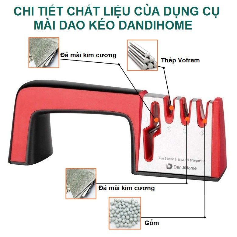 Dụng Cụ Mài Dao 4 Loại Có Tay Cầm 23Cm Dụng Cụ Mài Dao 4 Loại Có Tay Cầm 23Cm