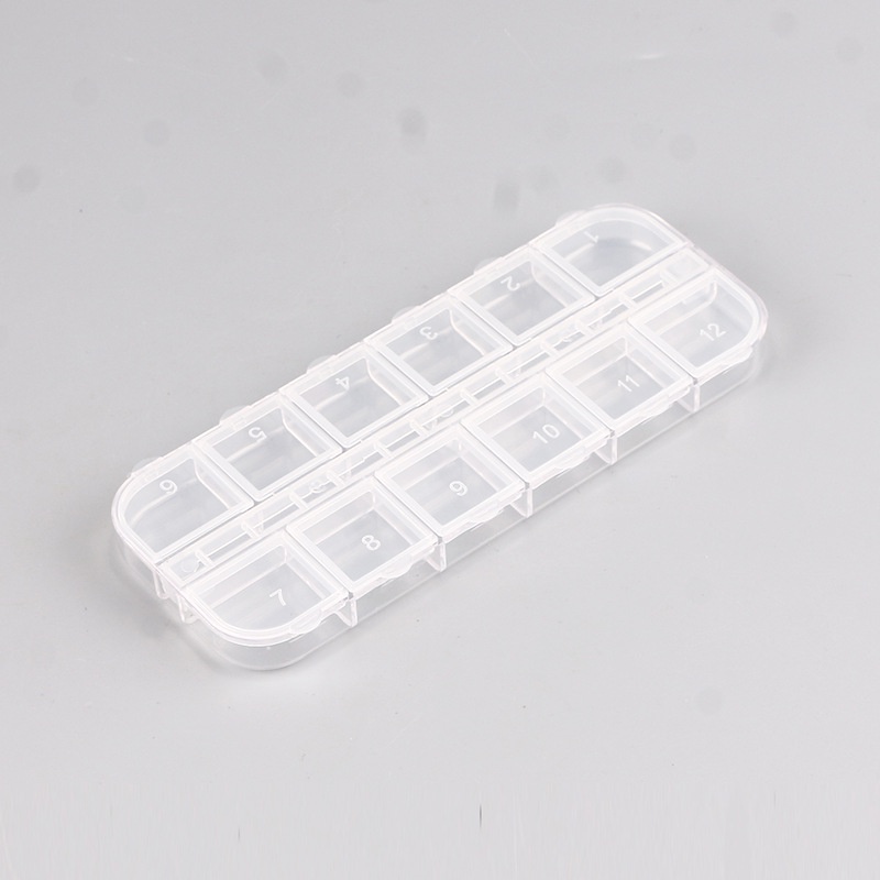 Hộp Nhựa 12 Ô Đựng Nữ Trang & Khuyên Ta Hộp Nhựa 12 Ô Đựng Nữ Trang & Khuyên Ta