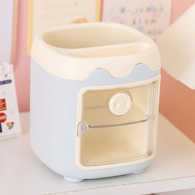 Hộp Nhựa Đựng Bút Hình Mũi Heo Nhiều Ngăn Để Đồ Dùng Học Tập