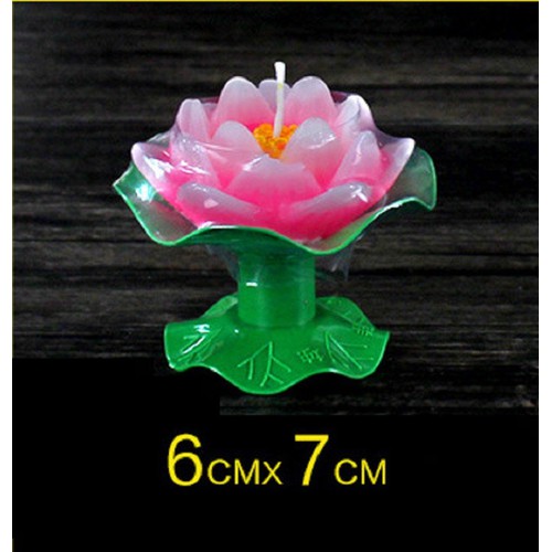 Combo 6 Nến Hình Hoa Sen Có Đế Bằng Lá 6x7cm Combo 6 Nến Hình Hoa Sen Có Đế Bằng Lá 6x7cm