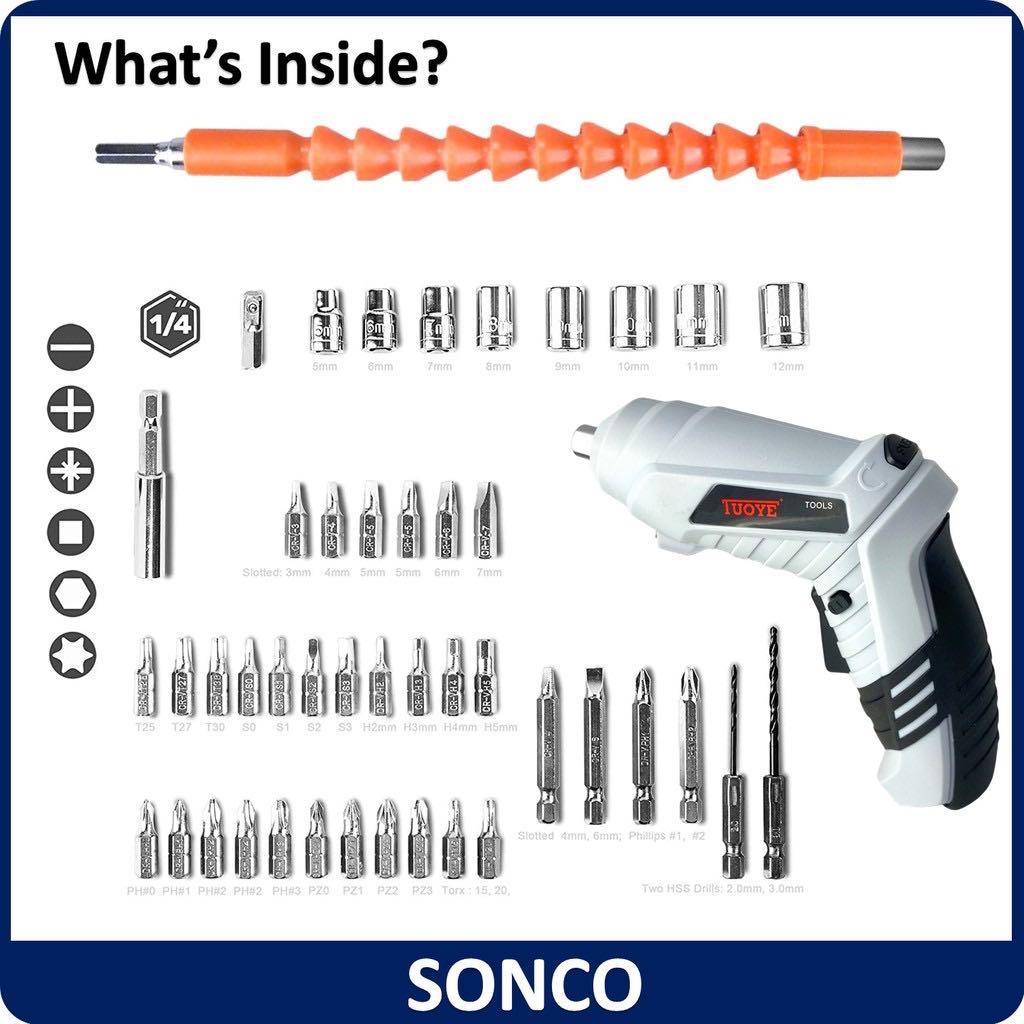 Bộ Máy Khoan Pin Tuoye Cầm Tay 45 Chi Tiết Đa Năng Bộ Máy Khoan Pin Tuoye Cầm Tay 45 Chi Tiết Đa Năng