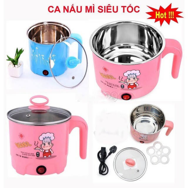 Ca Nấu Mì Size 18Cm 450w Kèm Lồng Hấp