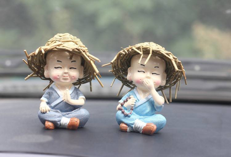 Bộ Tượng 4 Chú Tiểu Đội Nón Rơm 4 Không