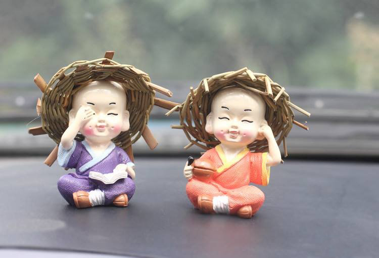 Bộ Tượng 4 Chú Tiểu Đội Nón Rơm 4 Không