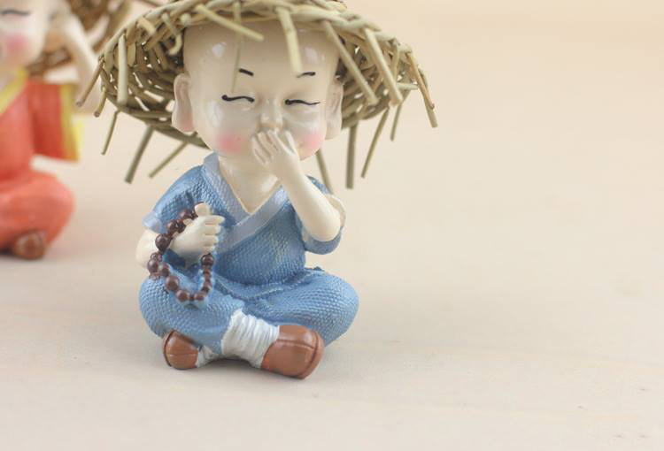 Bộ Tượng 4 Chú Tiểu Đội Nón Rơm 4 Không