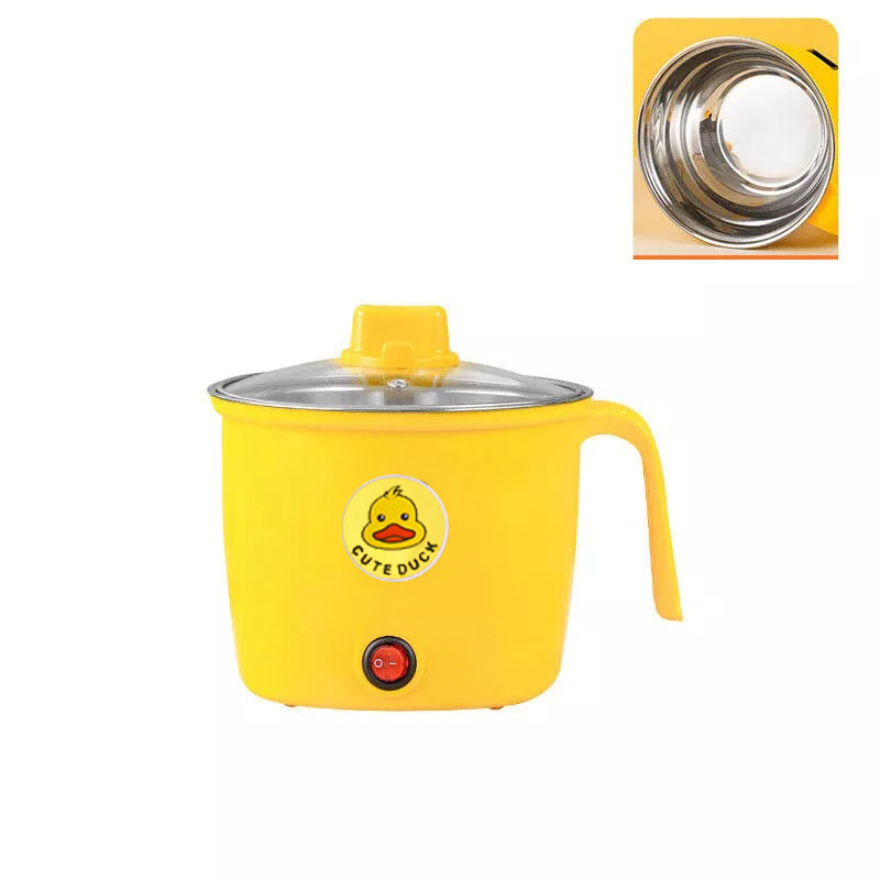 Ca Nấu Mì Có Khay Hấp 1.8L 600W Hình Vịt Vàng Cute Duck Ca Nấu Mì Có Khay Hấp 1.8L 600W Hình Vịt Vàng Cute Duck