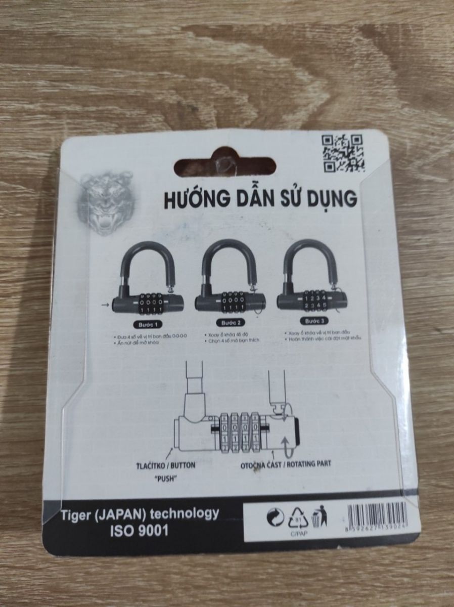 Khóa Số Japan Tiger Chữ U 4 Mã Số Loại Lớn Khóa Số Japan Tiger Chữ U 4 Mã Số Loại Lớn