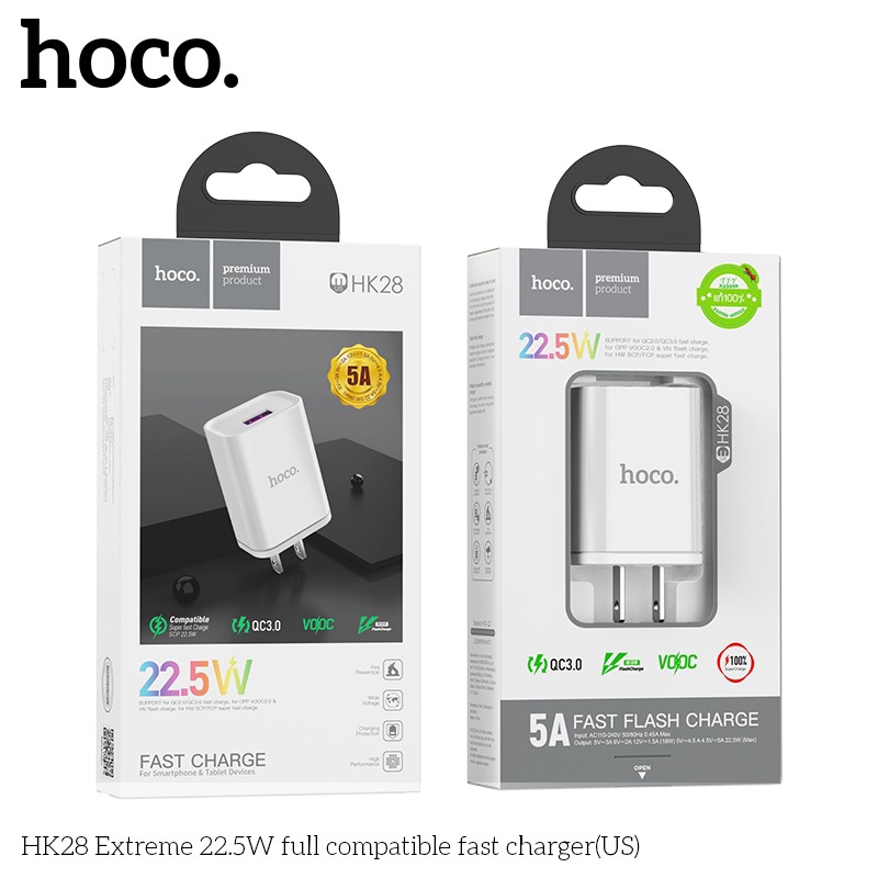 Cốc Sạc Hk28 , 22.5W , Qc3.0 Chuẩn PD/PPS 1 Cổng Hàng Chính Hãng