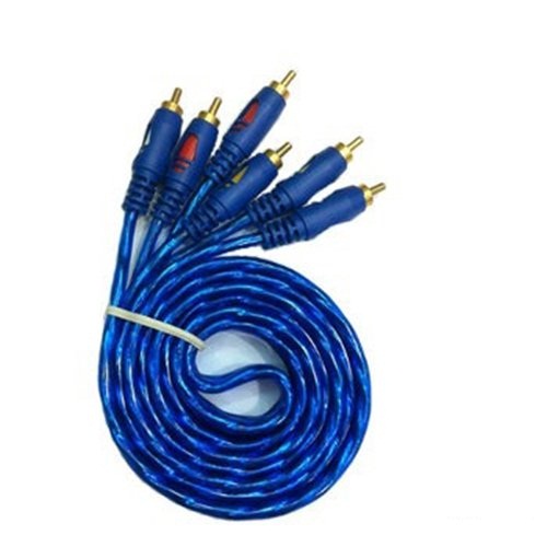 Dây Loa AV 6 Đầu Hoa Sen RCA Dài 1.5M Chống Nhiễu (Xanh)