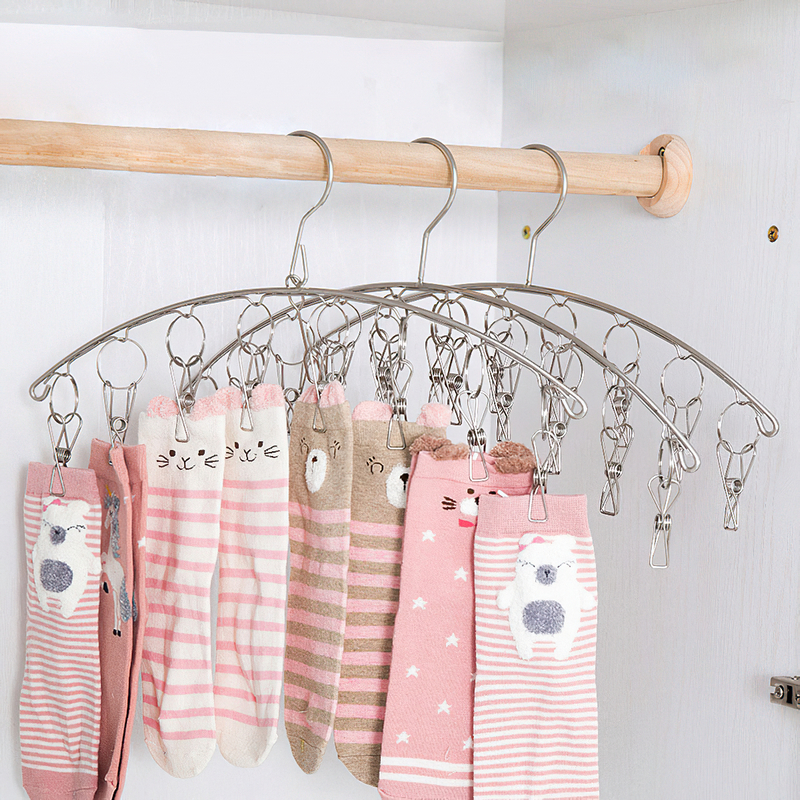 Móc Kẹp Inox: Móc Kẹp Quần Áo Tất Vớ Toàn Bộ Bằng Inox (T180) (Cái)