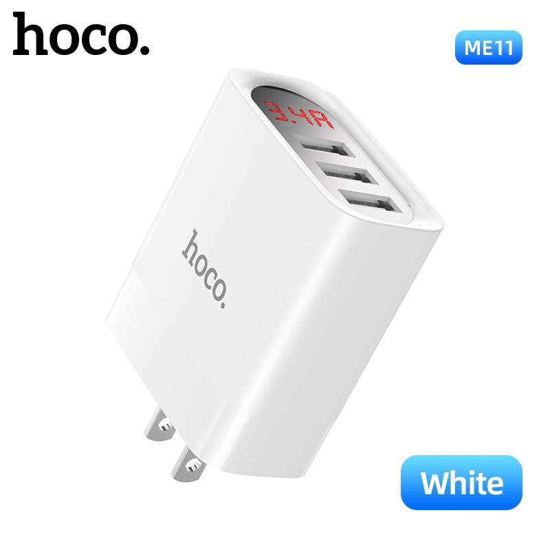 Cóc Sạc Nhanh Me11 3 Cổng 3.4A Hàng Chính Hãng Hoco