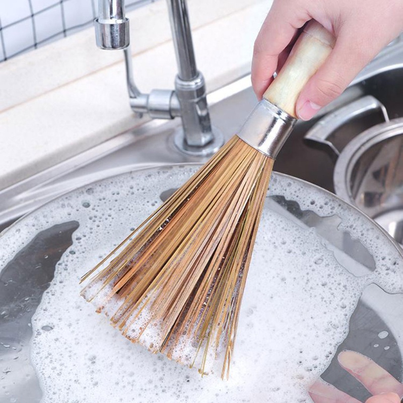 Dụng Cụ Rửa Chảo Bằng Tre Chuyên Dùng Cọ Chà Rửa Nồi, Chảo Siêu Sạch, Siêu Nhanh